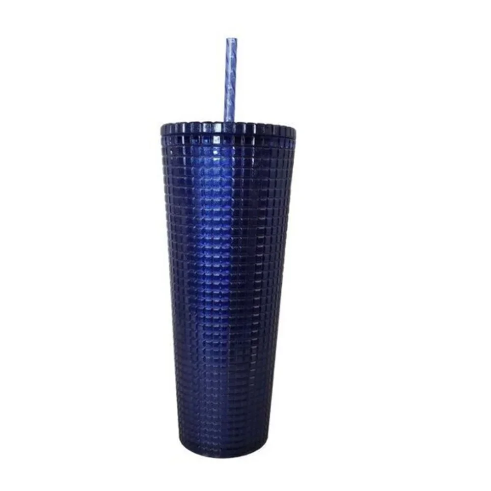 Starbucks ‎ 24oz Tumbler 2023 Blue Grid Blueberry Glitter Collectible New